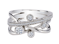 18k White Gold Canadian Diamond Criss-Cross Dinner Ring | 0.44cttw | Whistler Luxury Statement Ring