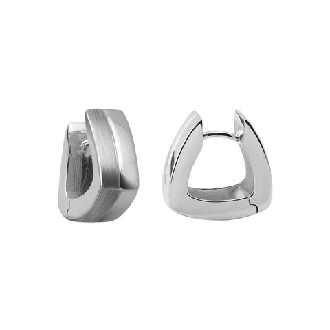 Sterling Silver Triangular Huggie Earrings