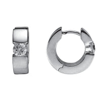 Sterling Silver Cubic Zirconia Huggie Earrings | 4mm CZ | Whistler Keepsake