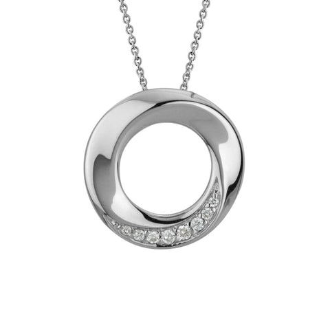 Sterling Silver Diamond Circle Pendant