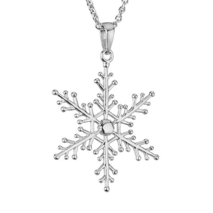 Sterling Silver Large Snowflake Pendant | Whistler Winter Keepsake | On 16–18" Chain