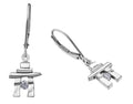 14k White Gold Inukshuk Euroback Earrings with Canadian Diamonds
