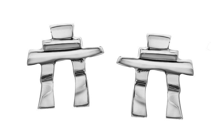 14k Gold Inukshuk Stud Earrings