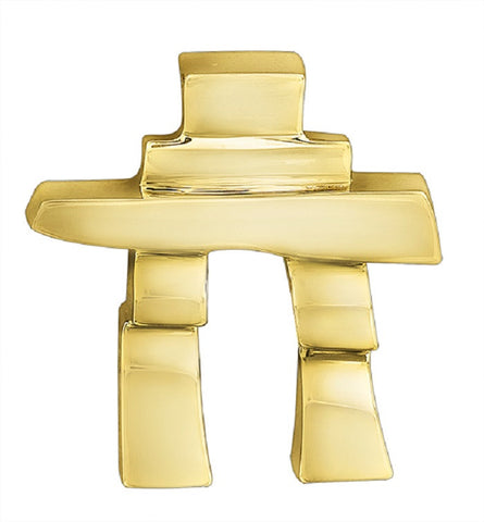 14k Yellow Gold Inukshuk Pendant