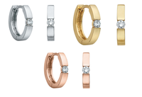 10k Canadian Gold Diamond Huggie Earrings | 0.12ct | Yellow, White & Rose | Whistler Keepsake