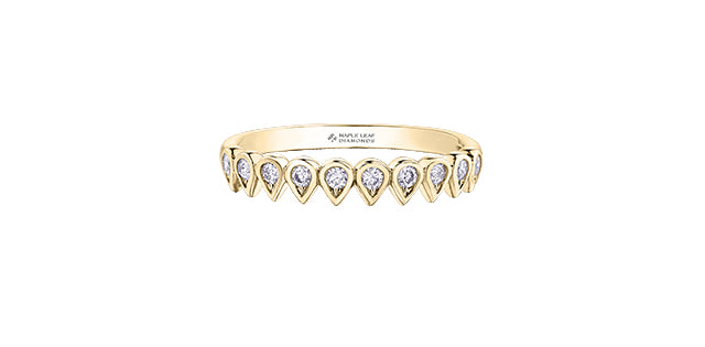 14k Yellow Gold Diamond Stacker Ring