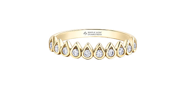 14k Yellow Gold Diamond Stacker Ring