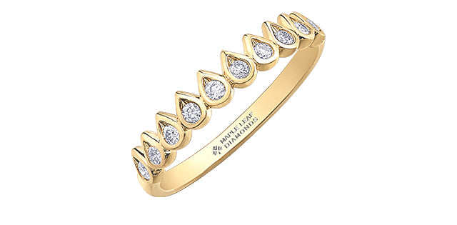 14k Yellow Gold Diamond Stacker Ring