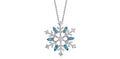 14k White Gold Canadian Diamond & Blue Topaz Snowflake Pendant | 1.12cttw | Whistler Keepsake