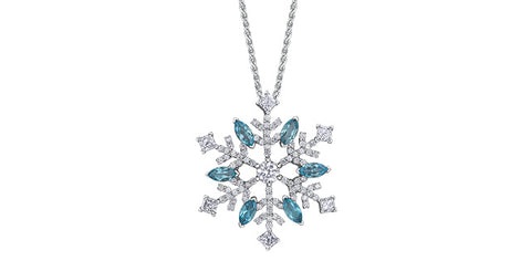 14k Candian Diamond Snowflake Pendant
