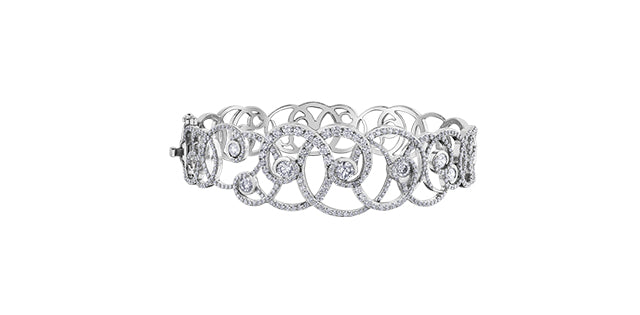 14k White Gold Canadian Diamond Snowstorm Bangle | 3.78cttw | Luxury Whistler Statement Piece