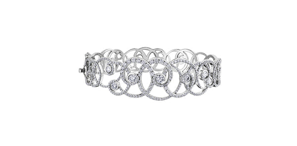 14k White Gold Canadian Diamond Snowstorm Bangle | 3.78cttw | Luxury Whistler Statement Piece
