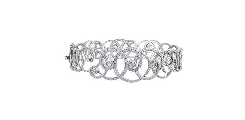 14k White Gold Canadian Diamond Snowstorm Bangle