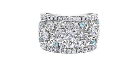 14k Candian Diamond Snowflake Dinner Ring