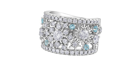 14k Candian Diamond Snowflake Dinner Ring