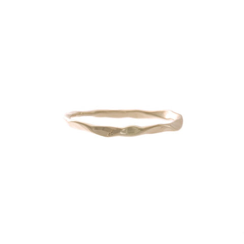 14k Gold Hand Hammered Single Band