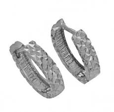 14k Gold Diamond Cut Huggie Earrings