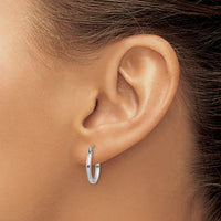 14k White Gold Tube Hoop Earrings | 15mm Small | Whistler Keepsake