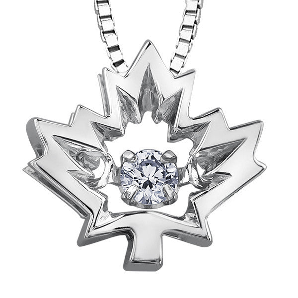 10k Canadian Gold Diamond Maple Leaf Northern Dancer Pendant | Whistler Keepsake