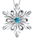Sterling Silver Dancing Blue Topaz Snowflake Pendant | Whistler Winter Keepsake