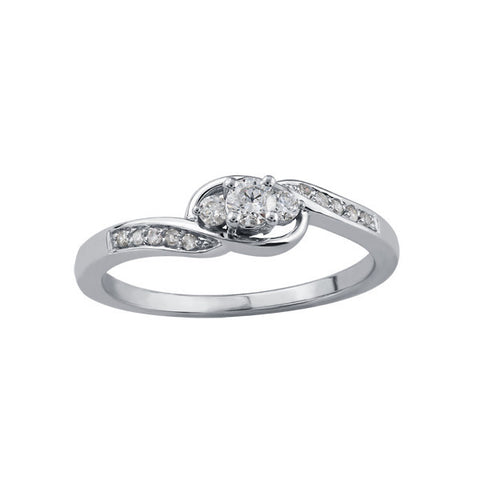 10k 3 Across Delicate Engagement Ring