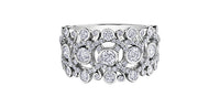 14k White Gold Canadian Diamond Antique Crown Anniversary Ring | 1.76cttw | Luxury Whistler Keepsake