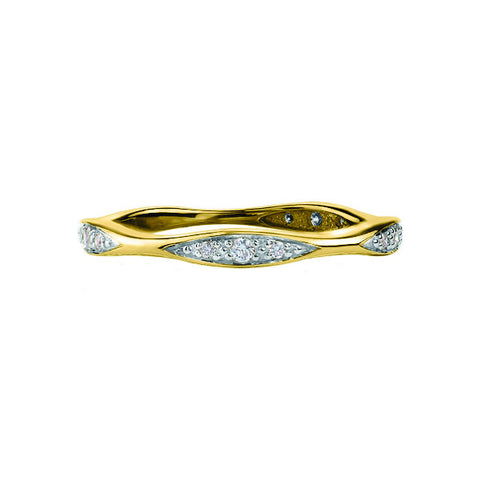 10k Gold and Diamond Wave Band