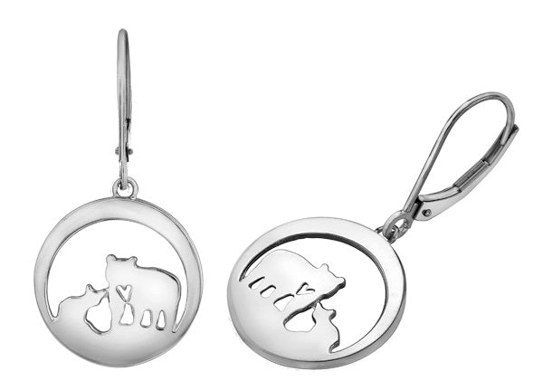 Sterling Silver Jeanie Bear Drop Earrings | Whistler Wildlife Gift | Handcrafted in Canada