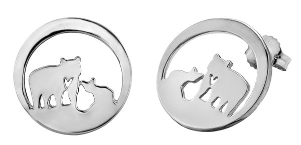 Sterling Silver Jeanie Bear Stud Earrings | Ethical Whistler Gift | Handcrafted in Canada