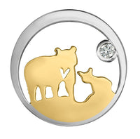 14k Canadian Gold Diamond Jeanie Bear Pendant | Small | Ethical Whistler Keepsake