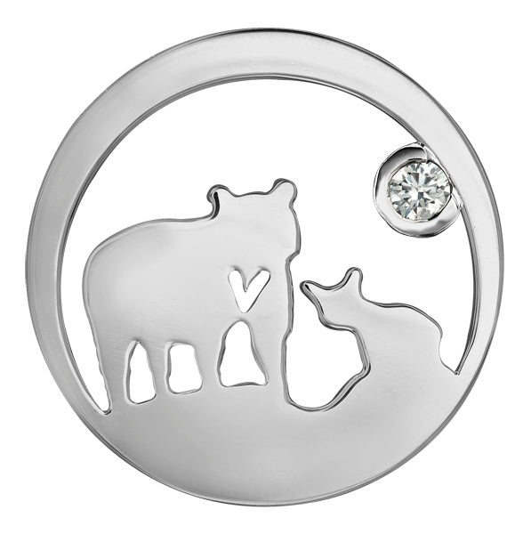 14k Canadian Gold Jeanie Bear Pendant with Canadian Diamond - Medium