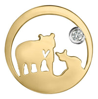 14k Canadian Gold Diamond Jeanie Bear Pendant | Small | Ethical Whistler Keepsake
